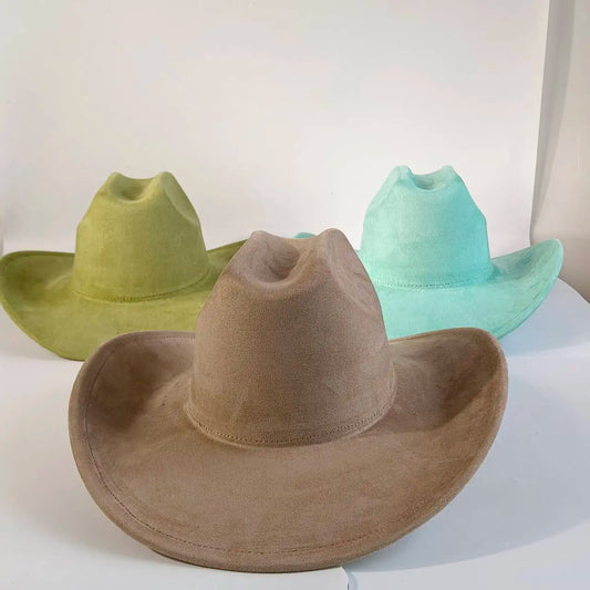 western Premium suede cowboy hat stylish men's and women's fedora Suede Panama hat perfect for outdoor festive activitieswestern