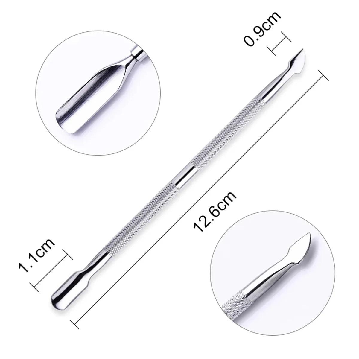 4 Pcs/Set Professional Stainless Steel Nail Cutter Scissor Nippers Muti Function Cuticle Pusher Remover Nail Care Manicure Kits - MANDOTOS