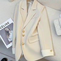 Elegant Women's Blazer Coat Fashion Stand Up Collar Long Sleeve Female Coats Spring Autumn Fashion Loose Office Lady Outwear