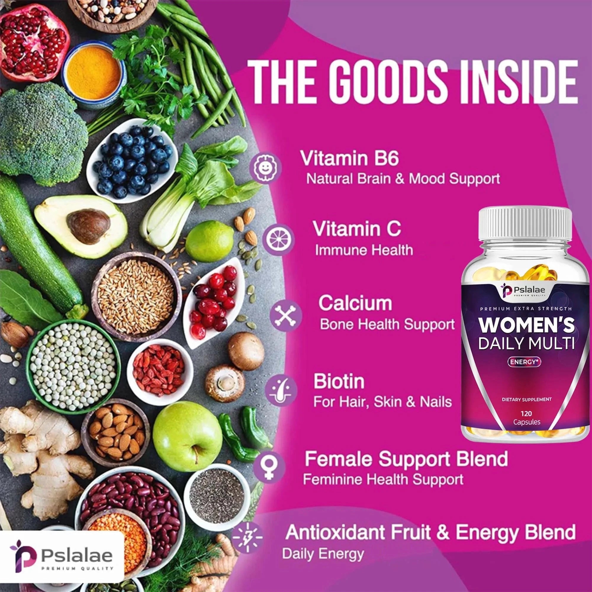 Women's Daily Multi Capsules - Daily Multivitamin To Support Energy and Immune Health - 120 Capsules MANDOTOS