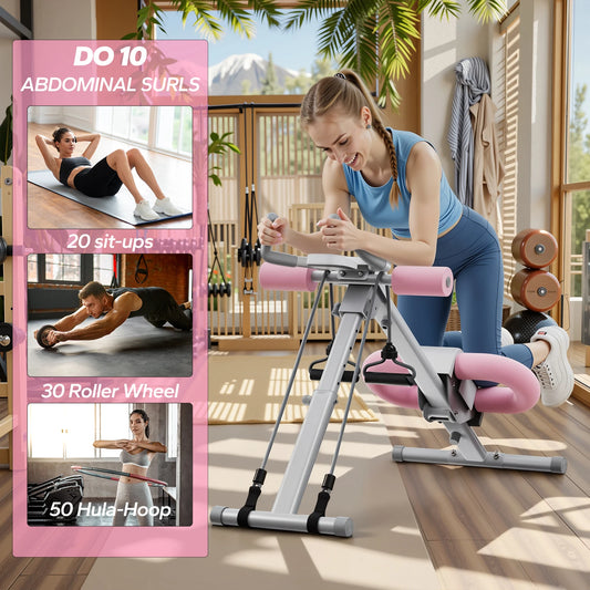 MERACH Ab Machine Adjustable Trainer Workout Foldable Knee Protection Abdominal Exercise Machine Core Ab Exercise System Trainer - MANDOTOS
