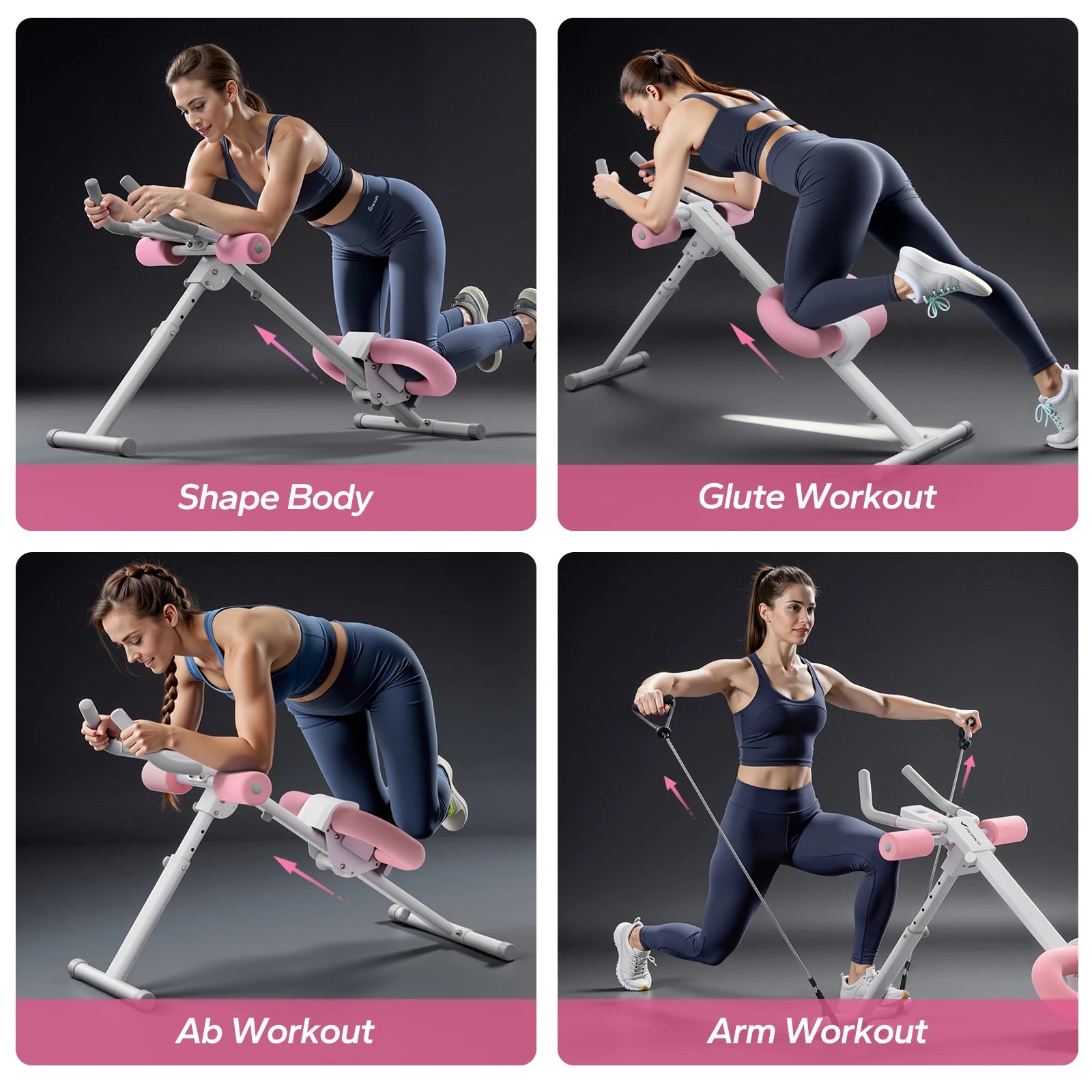 MERACH Ab Machine Adjustable Trainer Workout Foldable Knee Protection Abdominal Exercise Machine Core Ab Exercise System Trainer - MANDOTOS