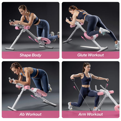 MERACH Ab Machine Adjustable Trainer Workout Foldable Knee Protection Abdominal Exercise Machine Core Ab Exercise System Trainer - MANDOTOS
