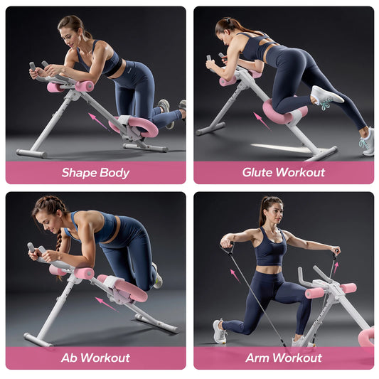 MERACH Ab Machine Adjustable Trainer Workout Foldable Knee Protection Abdominal Exercise Machine Core Ab Exercise System Trainer - MANDOTOS