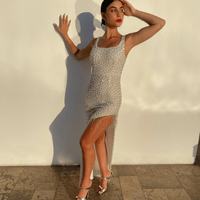 Angelina Embellished Pearl Beaded Dress