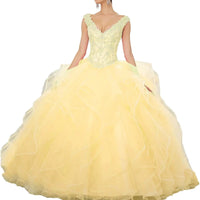 QXMYOO Elegant Yellow Quinceanera Prom Gowns - MANDOTOS INTERNATIONAL