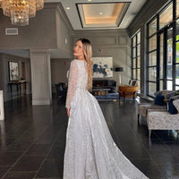 Aleena Bridal Embellished Pearl Crystal Beaded Gown With Detachable Overskirt Iyza Belaar
