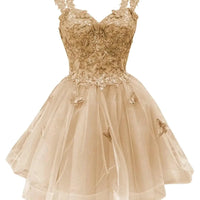 Butterfly Sparkle Off - Shoulder Homecoming Dress - MANDOTOS INTERNATIONAL