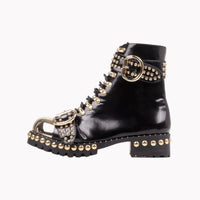 Rugged Studded Buckle Boots - MANDOTOS