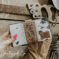 The Gambler Cowhide Wallet: Hand Painted, Unique, 11 Card Slots, 2 Compartments, 7.5x4.5in. - Wallet