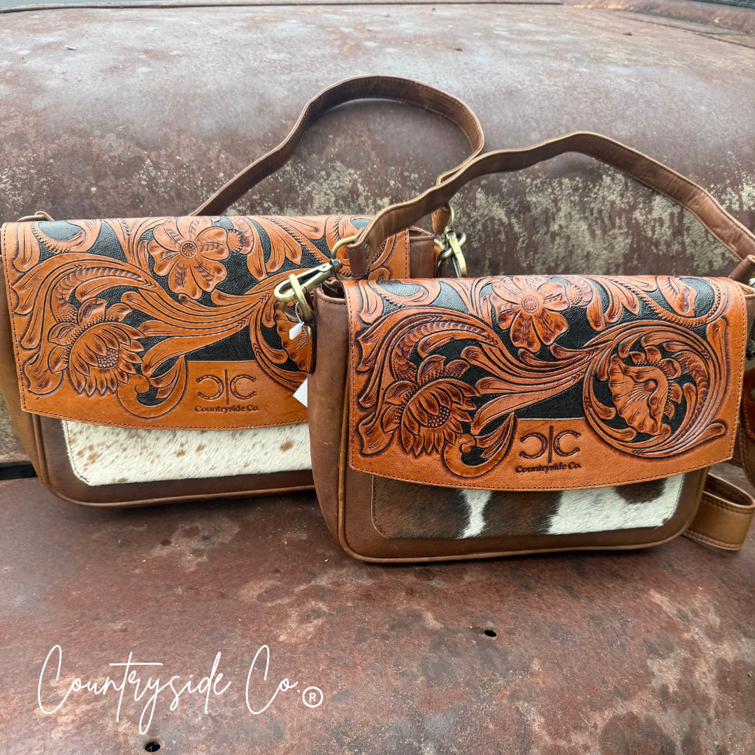 Grace Tooled Leather Purse: Handcrafted Statement Piece for Style & Function -
