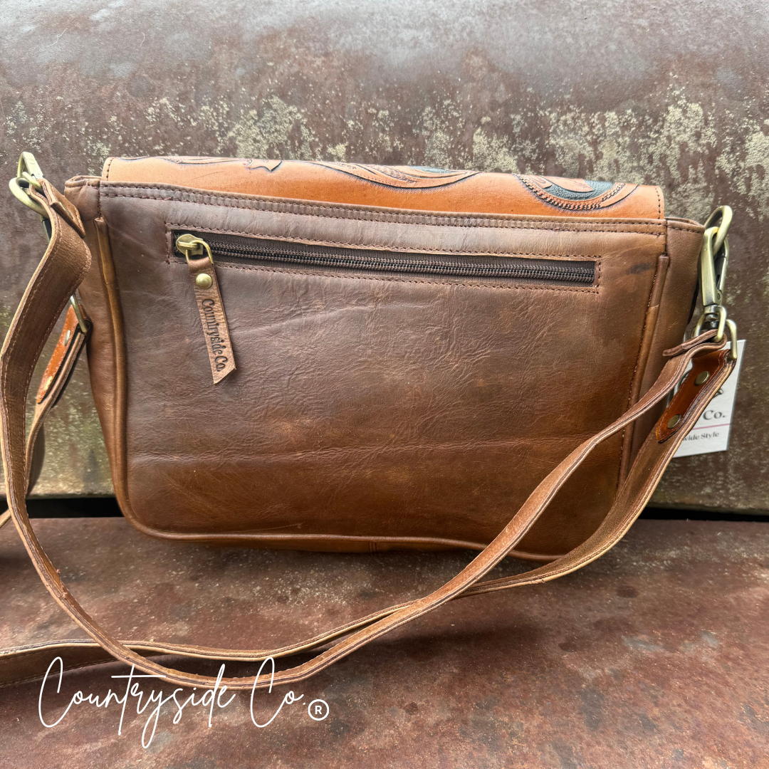 Grace Tooled Leather Purse: Handcrafted Statement Piece for Style & Function -
