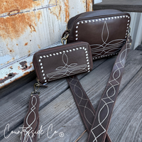 Boot Stitch Leather Purse and Wallet BUNDLE