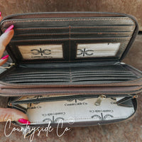 Boot Stitch Leather Purse and Wallet BUNDLE