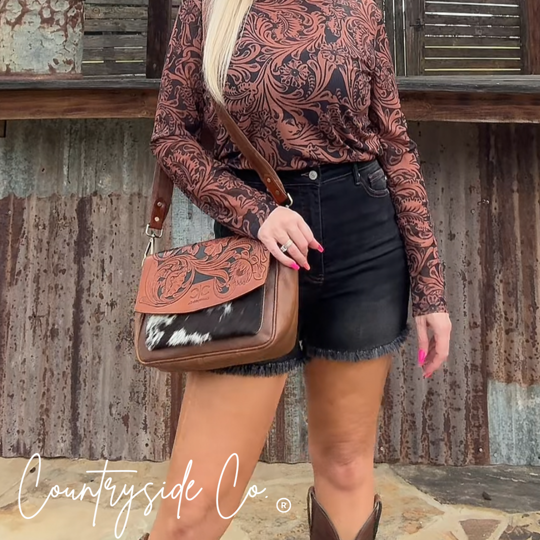 Grace Tooled Leather Purse: Handcrafted Statement Piece for Style & Function -