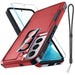 Samsung Galaxy S22 Rugged Full - Body Case with Screen & Lens Protector - Red - MANDOTOS INTERNATIONAL