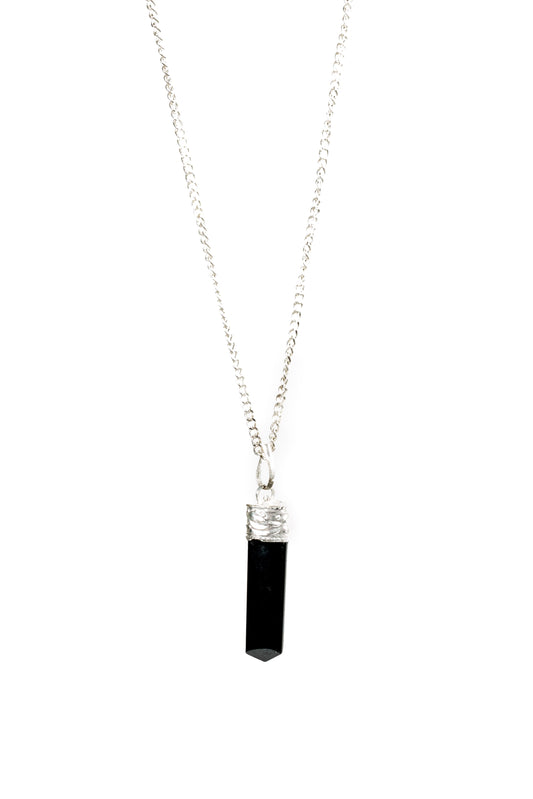 Black Tourmaline Protection Pendant Silver plated