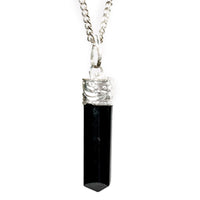 Black Tourmaline Protection Pendant Silver plated