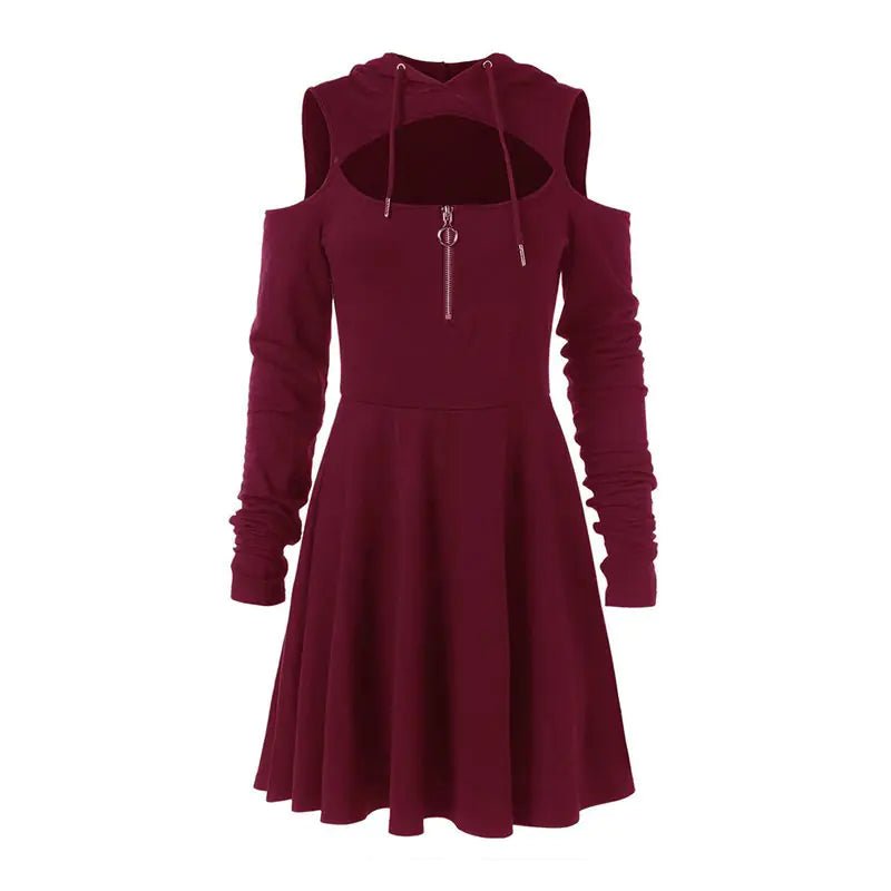 Chic Hooded Zip Dress Line - MANDOTOS INTERNATIONAL