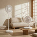 Rechargeable Outdoor Standing Fan with Remote, Adjustable Height, 4-Speed, LED Light, Power Bank, Portable for Home & Travel