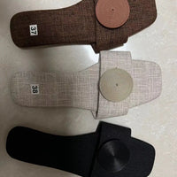 Luxury Korean Style Crystal Beach Slippers Flat Casual Sandals Large Size Buttoned - MANDOTOS INTERNATIONAL