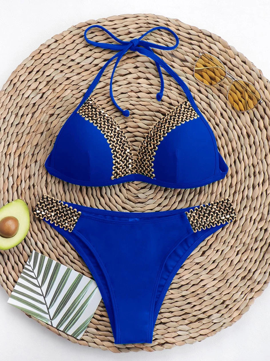 Push up Bikini 2023 Women Swimsuit Thong Bikinis Set Brazilian Sexy Halter Swimwear Woman Bathing Suits Swimming for Beach Wear