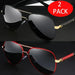 Two Pairs of Stylish Metal Frame and TAC Lenses for Sharpness. They Are Ideal For. Elegant Design in Red Sunglasses