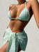 2026 3pcs Bikini Set Glistening Swimsuit Bikini With Cover up Dress Girls Swim Bathing Suit Beach Wear
