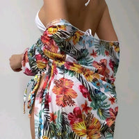 XCTM-MY2218 Hot Sale Three Piece Bikini Swimwear Ladies Fashion Cover up Beachwear Women's Sexy Floral Printed Swimwear