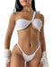 GZXL-ABL006# Eco Friendly Swimwear Women's One Shoulder Design Sexy Swimwear Ladies Split Bikini Sets Recycled Fabric Swimwear