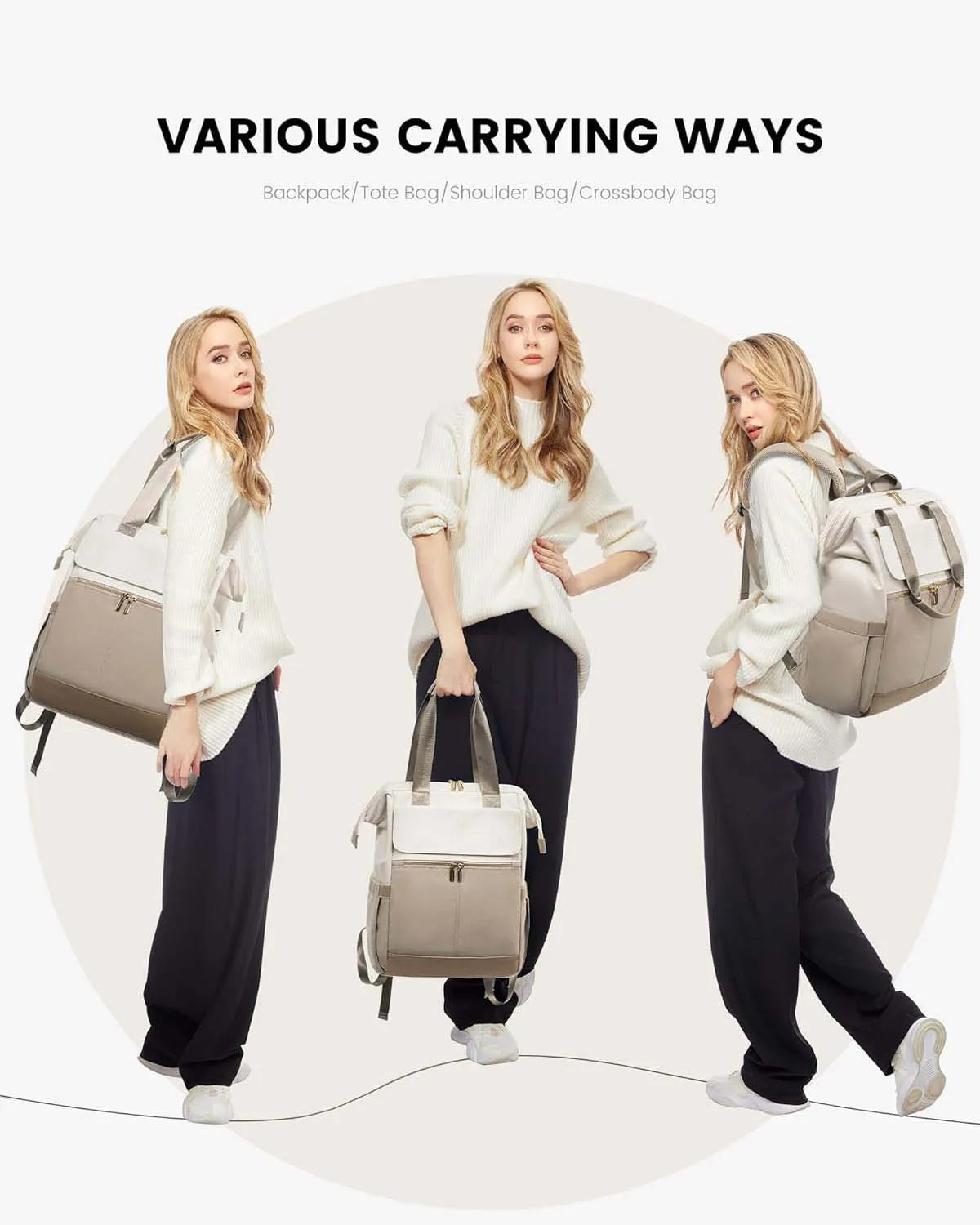Super Lightweight Women's Travel Laptop Backpack with Curved Shoulder Straps - MANDOTOS INTERNATIONAL