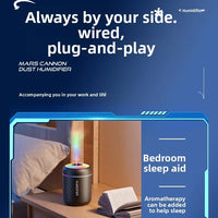 Portable Household Humidifier Mini Ultrasonic Diffuser USB Powered with LED Lamp Suitable for Home Office and Car Travel