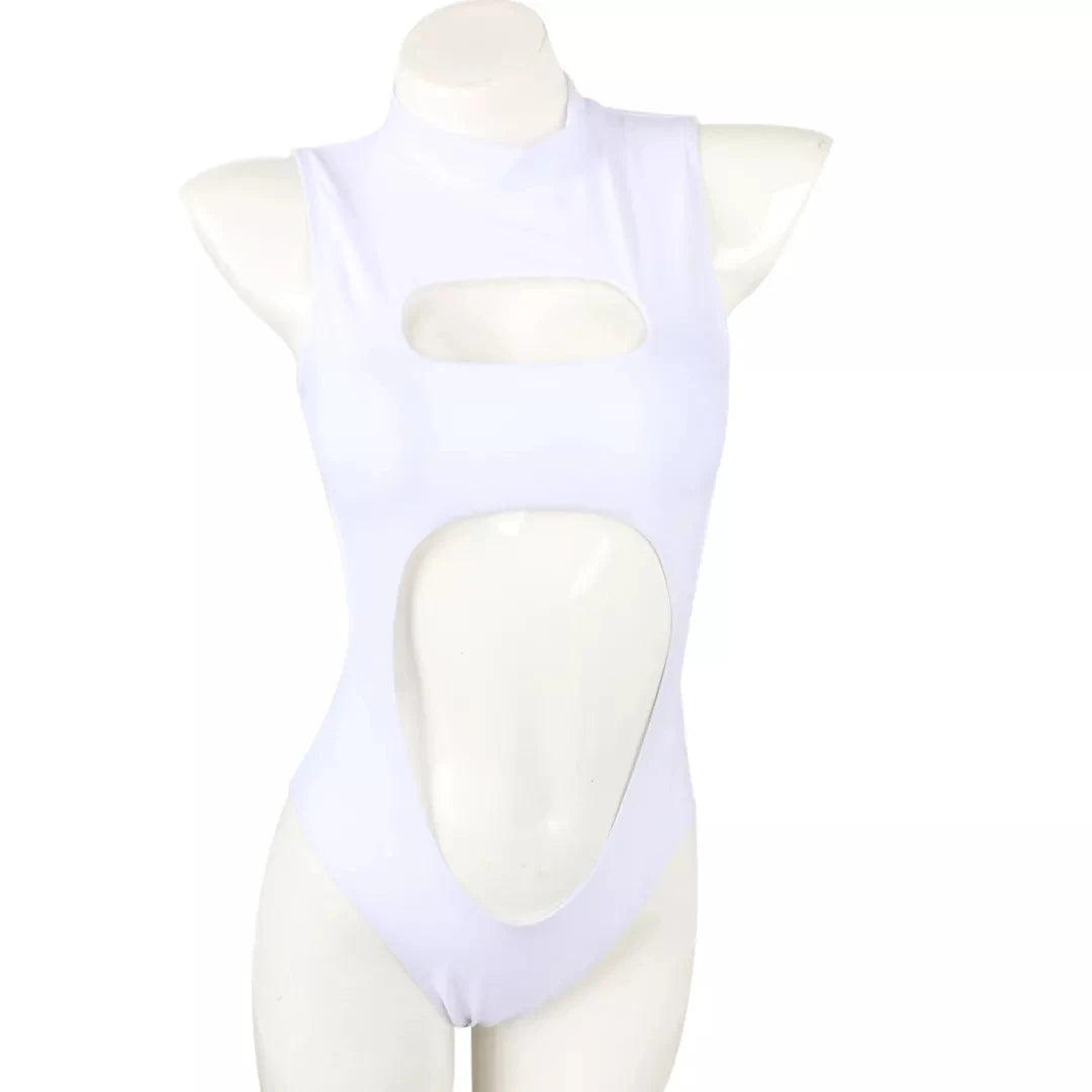 2023 Swimwear One-piece Swimsuit Zipper Neck Monki Swimsuit Front Cutout Sexy Bathing Suit Hollow Out One-Piece Swimwear