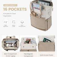 Super Lightweight Women's Travel Laptop Backpack with Curved Shoulder Straps - MANDOTOS INTERNATIONAL
