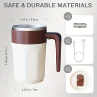 Electric Self-stirring Couple Coffee Cups, Travel Mug with Lid, 12.85oz - MANDOTOS INTERNATIONAL