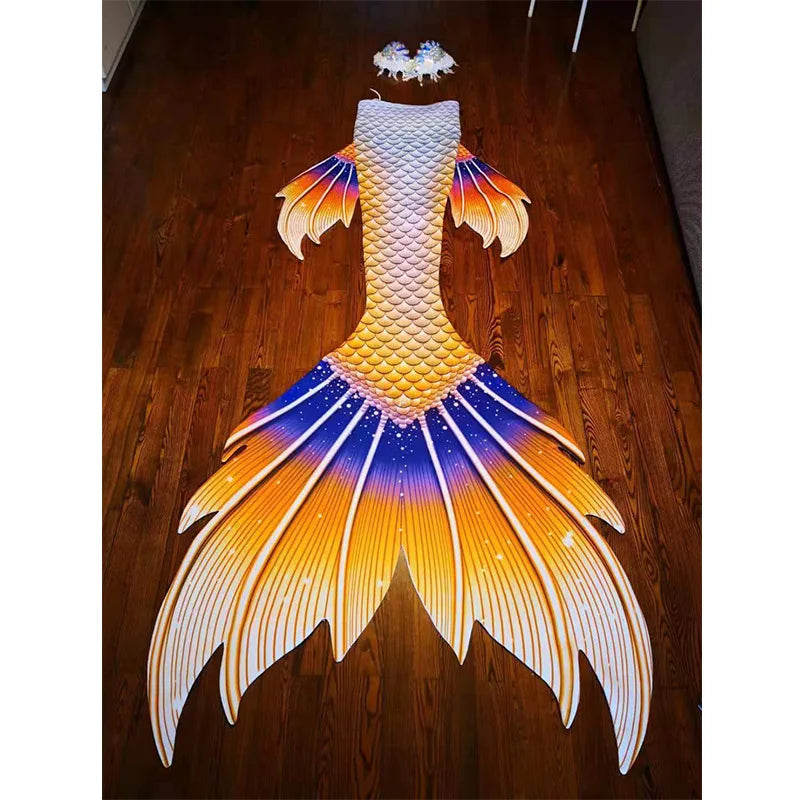 Hot Sale Customized Freediving Mermaid Tail Bikini Set Mermaid Tail Swimming Suit