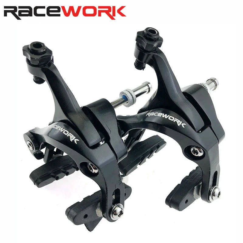 RACEWORK Road Bike Dual Pivot Calipers Bicycle Brake Racing Aluminum Side Pull Caliper Front Rear With Brake Pads MANDOTOS