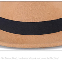Men Winter Thick Warm Felt Fedora Hats Wool Gentleman Jazz Cap Homburg Male Classical Narrow Brim Top Hat