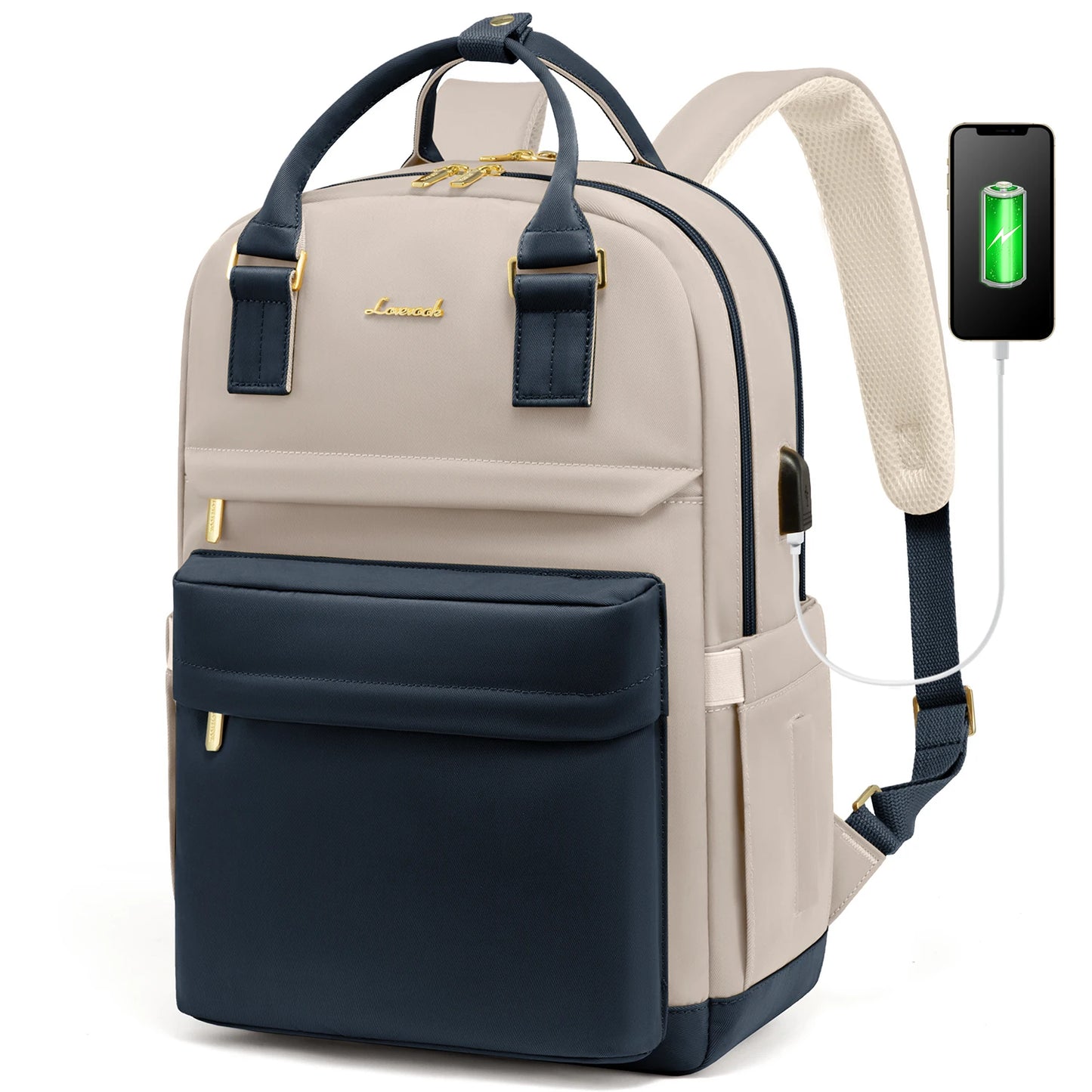 LOVEVOOK Fashion Stylish Girls Travel School Nylon BookBag With USB Waterproof Teacher Nurse Student Laptop Backpack for Women