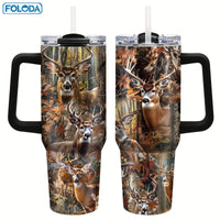 Personalized 40oz Steel Vacuum Tumbler with Handle - MANDOTOS INTERNATIONAL