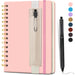 Pink Girls A5 Travel Leather Notebook Spiral Notebook with Pen Holder & Pen for Writing - MANDOTOS INTERNATIONAL