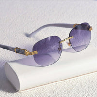 Retro Square Hip Hop Sunglasses Gold Rimless Shades - Men Women Fashion - MANDOTOS INTERNATIONAL