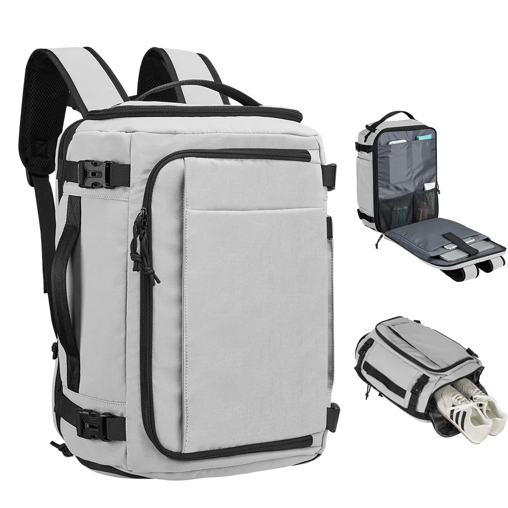 U.S Warehouse Multifunctional Large Capacity Gray Camping Backpack Lightweight Waterproof Outdoor Travel Backpack for Men Women