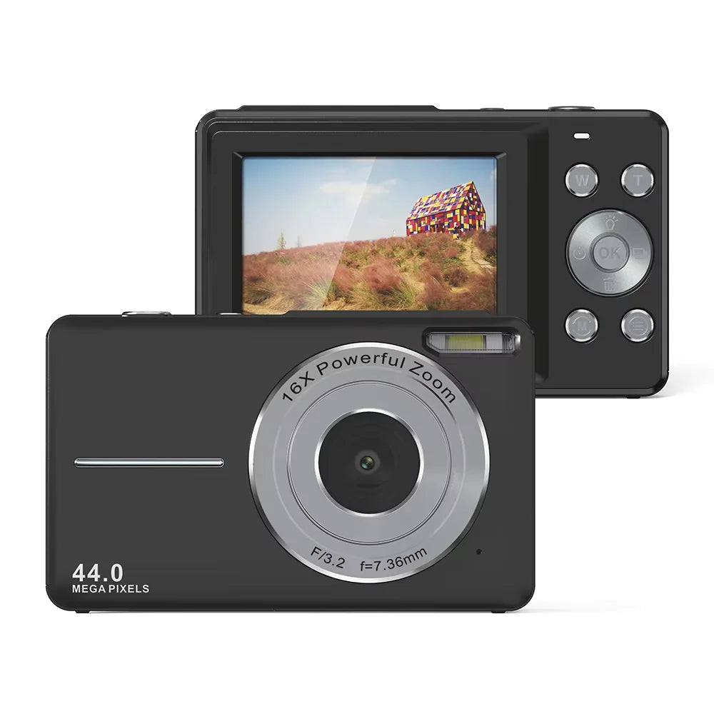 Gift for Teenager 2.4'' Display 44MP Photo Digital Shoot Travel Cinema Camera Digit Price Compact Vintage 4k Digital Camera