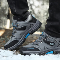 Brand Men Winter Snow Boots Waterproof Leather Sneakers Super  Warm Men's Boots Outdoor Male Hiking Boots Work Shoes Size 39-47