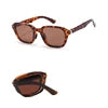 Unisex Retro Style UV 400 Polarized Sun Glasses Foldable Adult Sunglasses Oval Black Women Frame-TR90 Personalized Fashion