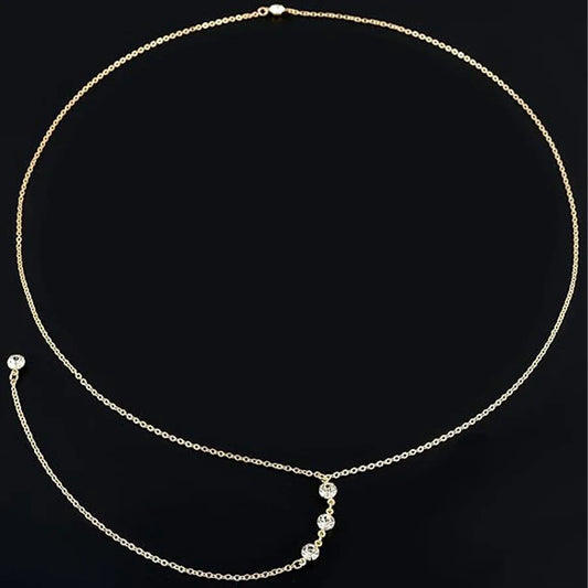 8Pcs Sexy Body Chain Belly Waist Chain Necklace Summer Beach Bikini Bra Body Jewelry for Women Gold Tone