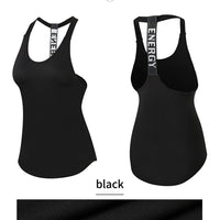 Women Gym Tops Black Sleeveless Yoga Top Women Fitness Shirt Gym Vest Running workout Sports Tops Letter Backless Shirt