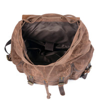 Vintage Batik Canvas Leather Backpacks for Men Laptop Daypacks Waterproof Canvas Rucksacks Mountaineering Travel Backpack