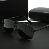 Men'S Large Frame Sunglasses | Black to Red Gradient TAC Lens, Full-Rim Iron Frame, Protection, Easy-Clean Lens Surface,Polished